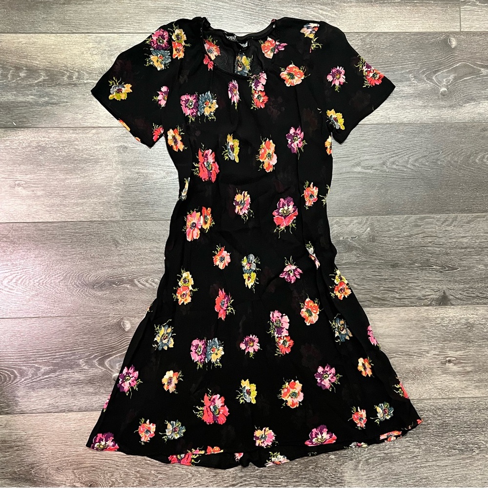 🚫SOLD🚫 Vintage Betsey Johnson Sheer Floral Mini Dress - Picture 2 of 4